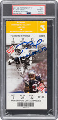 2001 New England Patriots Tom Brady Signed First Career Touchdown Full Ticket, PSA Gem Mint 10 &amp; PSA/DNA Auto 10