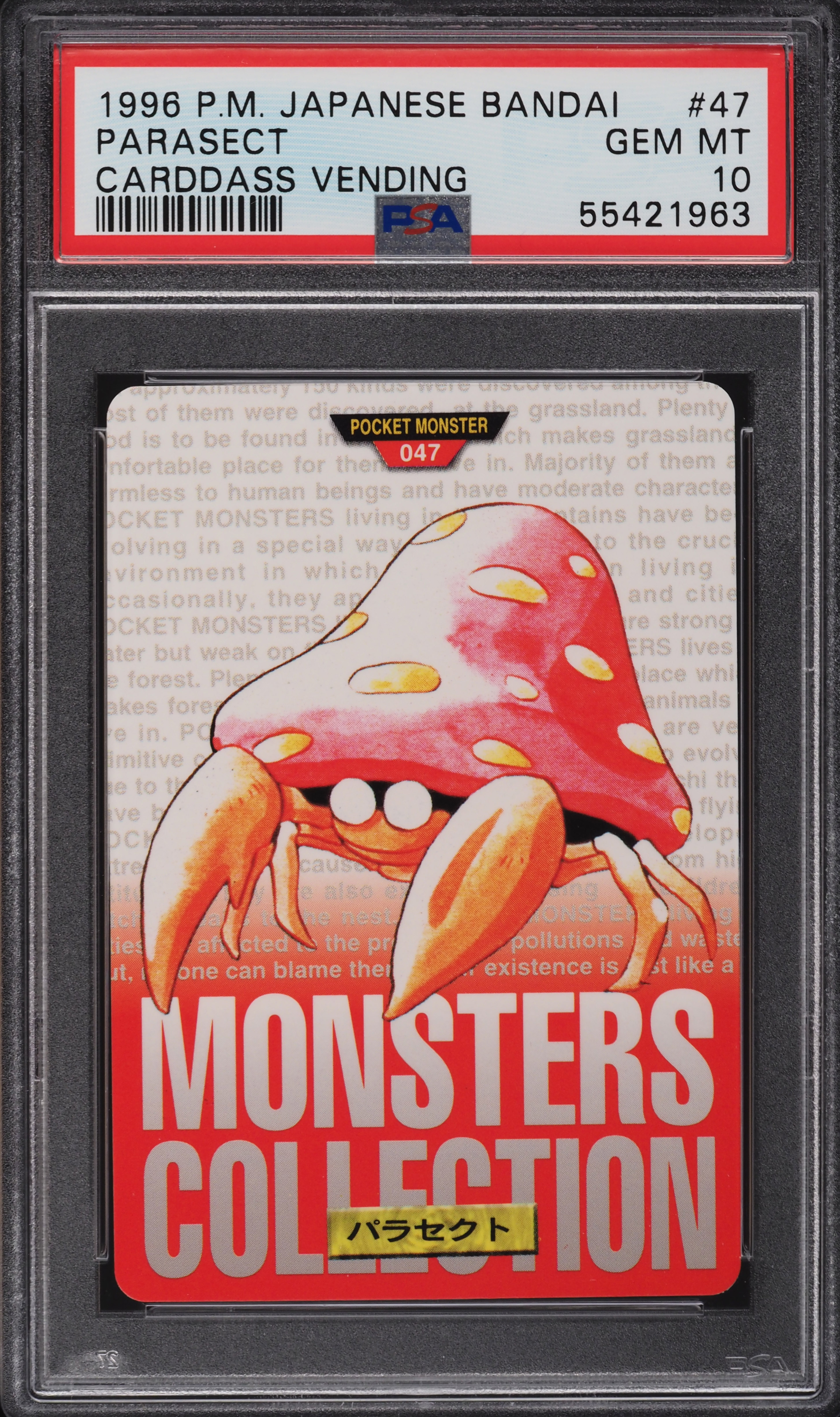 Parasect card, red version, PSA 10