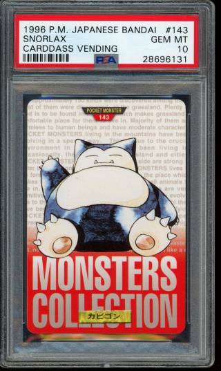 Snorlax card PSA 10, cert 28696131