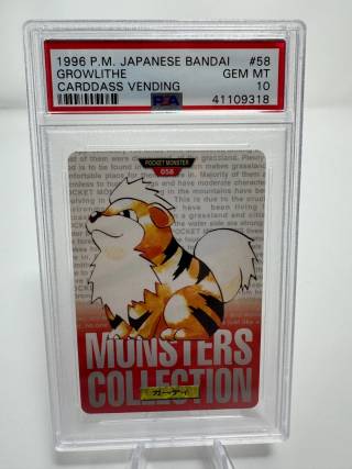 Growlithe card PSA 10, cert 41109318