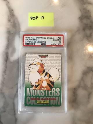 Growlithe card PSA 10, cert 46642360