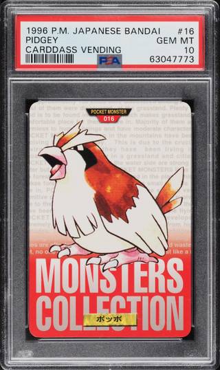 Pidgey card PSA 10, cert 63047773