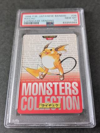 Raichu card PSA 10, cert 63255969
