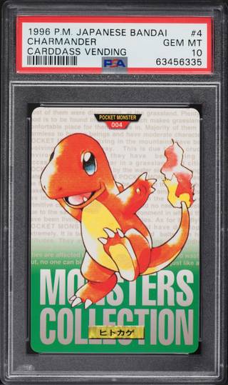 Charmander card PSA 10, cert 63456335