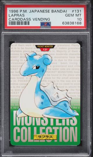 Lapras card PSA 10, cert 63838168