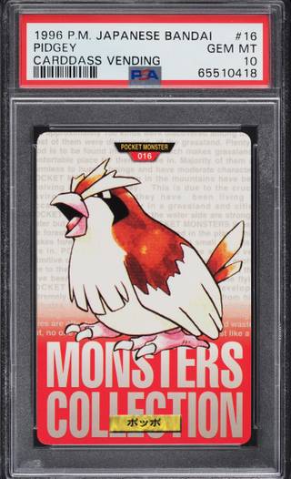 Pidgey card PSA 10, cert 65510418