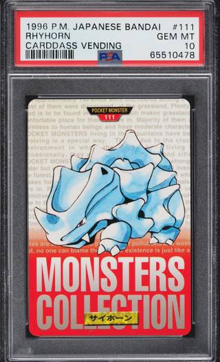 Rhyhorn card PSA 10, cert 65510478