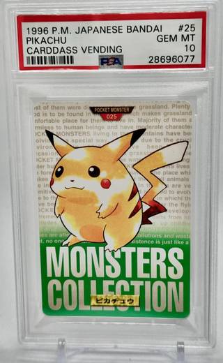 Pikachu card PSA 10, cert 28696077
